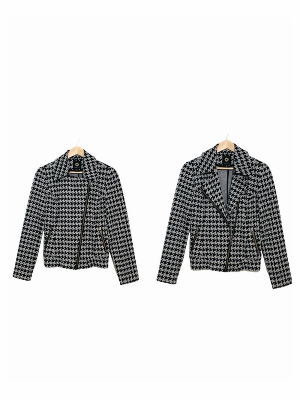 Amber Sun Knit Jacket Zip Front Women's Size XS Medium Weight Moto Style Jacket